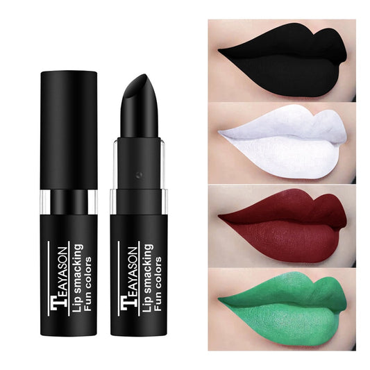 Hot Sale  Velvet Matte Black White Lipstick