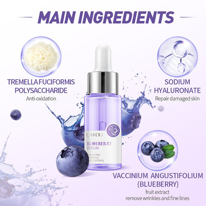 Face Cleanser Blackheads Blueberry Essence Moisturize Repair Lips Mask Whiten Fade Dark Circle Skin Eye Care Cream Cosmetics Set