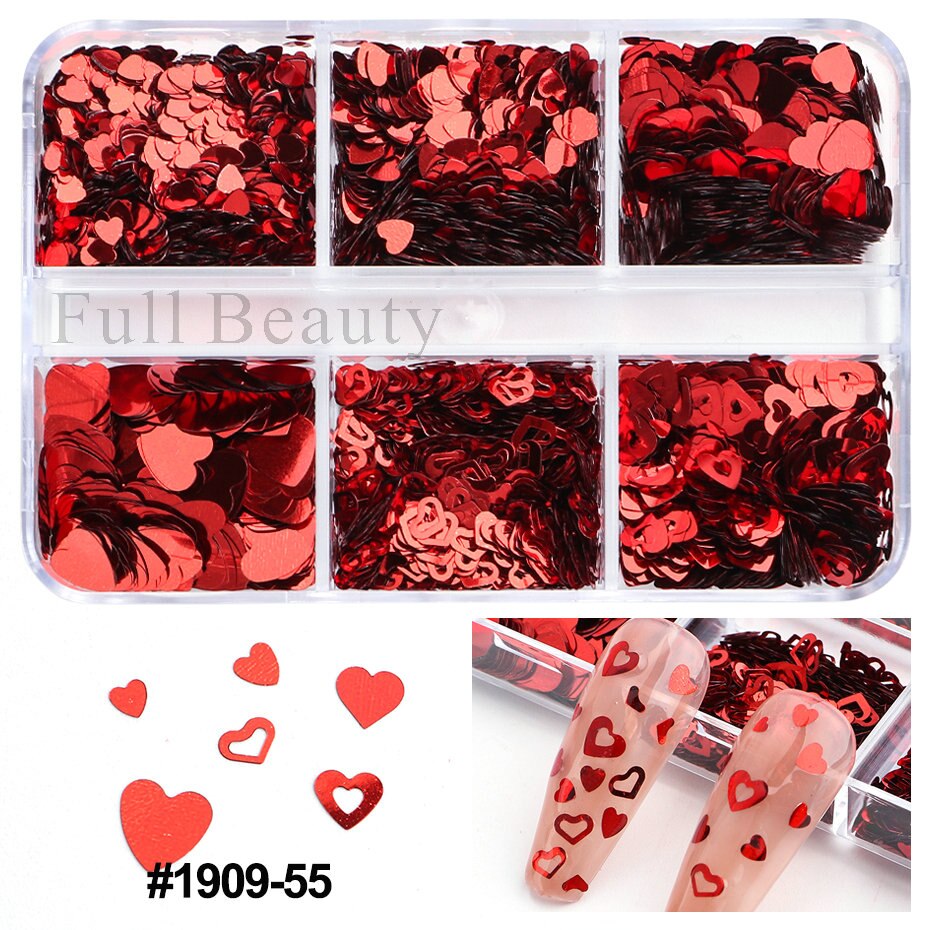 6 Grids Pearl Glitter Powder Aurora Effect Holographic Mirror Nails