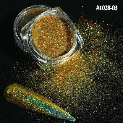 Reflective Glitter Iridescent Powder Sequins for Nails Sparkly