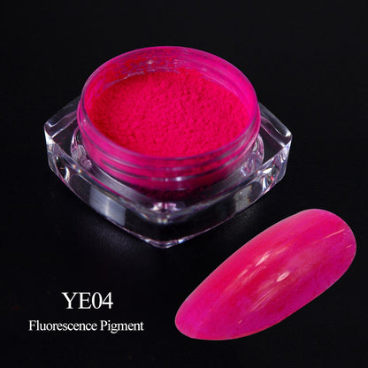 Neon Pigment Yellow Green Orange Rubbing Nail