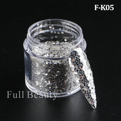 Shiny Glitter Sugar Sand Nails 3D Acrylic Flowers White
