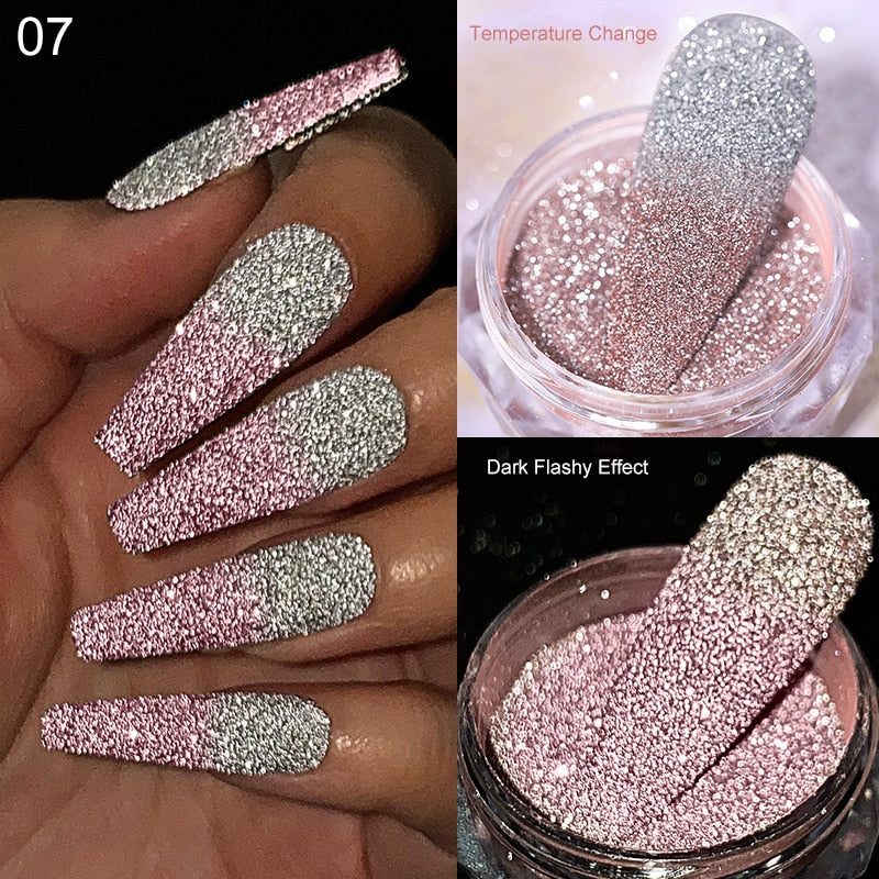 Glitter Powder Silver Glitter Iridescent Flakes Nails