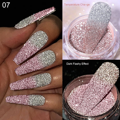Glitter Powder Silver Glitter Iridescent Flakes Nails