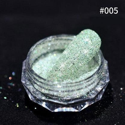 1Jar Crystal Diamond Powder Rainbow Shiny Nail