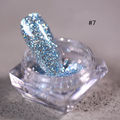 1Jar Crystal Diamond Powder Rainbow Shiny Nail