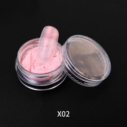 Moonlight Mirror Power White Silver Glitters Metallic  Nails