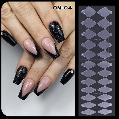 24pcs NEW Silicone Nail Form Extension Tips Sticker