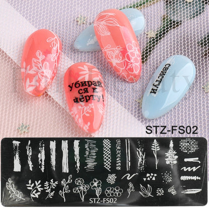 French Art Stamping Wave Flower Love Lace Stamp Nail