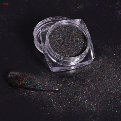 Holographic Powder Laser  Magic Mirror Glitter Rub Dust  Nail