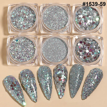 Glitter Sandy Sugar Powder Black White Silver Grainy Shinning Sequins