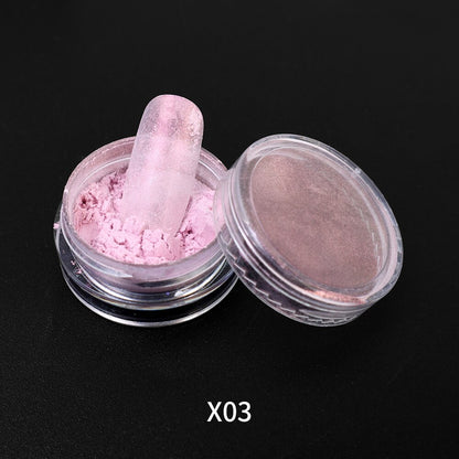 Moonlight Mirror Power White Silver Glitters Metallic  Nails