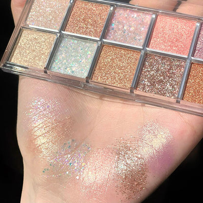Glitter Sequins Eye Shadow Palette Waterproof Matte Nude Earth Color Eyeshadow Palette Makeup for Women Shiny Eyes Cosmetic Tool