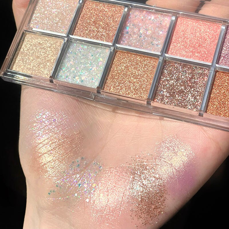 Glitter Sequins Eye Shadow Palette Waterproof Matte Nude Earth Color Eyeshadow Palette Makeup for Women Shiny Eyes Cosmetic Tool