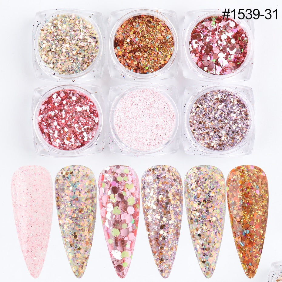 Glitter Sandy Sugar Powder Black White Silver Grainy Shinning Sequins