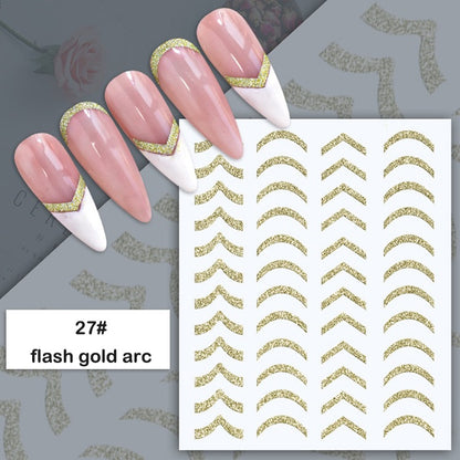 3D Stickers  Lines Holographic Silver Stripe  Nail