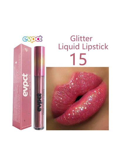1PC Glitter Diamond Liquid Waterproof Lipstick