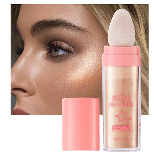 Face Highlighter Powder Stick Glowing Natural Shimmer Pink