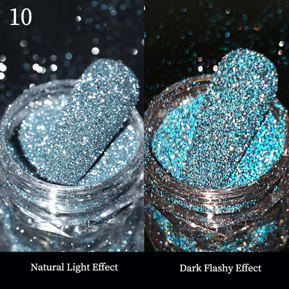 Glitter Powder Silver Glitter Iridescent Flakes Nails